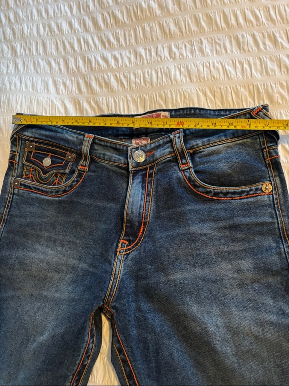 True Religion Blue Denim Jeans with Red Label Accents - Picture 10 of 15